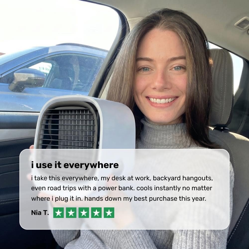 Customer review with AiraBreeze in her car